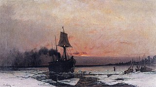 Steamboat in the Ice, 1875