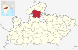 Location of Shivpuri district in Madhya Pradesh