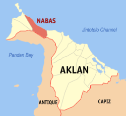Map of Aklan with Nabas highlighted