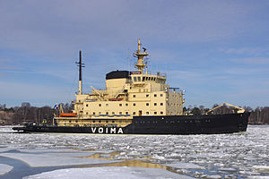 Voima leaving Helsinki on 5 April 2011