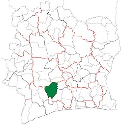 Location in Ivory Coast. Gagnoa Department has had these boundaries since 1980.