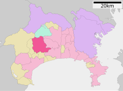 Location of Hadano in Kanagawa Prefecture