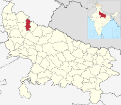 Location of Moradabad district in Uttar Pradesh