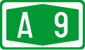 A9 motorway shield