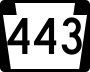 Pennsylvania Route 443 marker