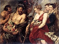 Peter Paul Rubens, Diana Returning from the Hunt, still life elements by a specialist on history painting(c. 1615)