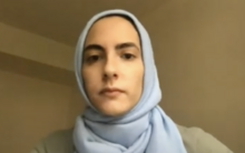 Image of Sumaya Awad from the shoulders up. She is facing the camera wearing a pale blue hijab.