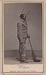 Wilson Chinn, a branded slave from Louisiana--Also exhibiting instruments of torture used to punish slaves