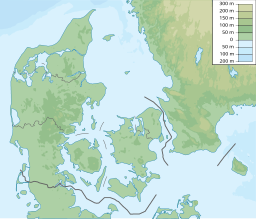 Location of the artificial lake in Denmark.