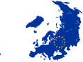 Flag map of European Union maxium enlargement