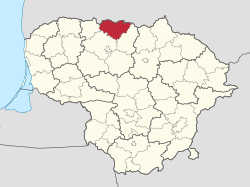 Location of Joniškis District Municipality within Lithuania