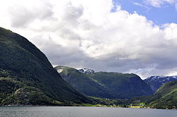 View of the village from the fjord