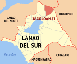 Map of Lanao del Sur with Tagoloan highlighted