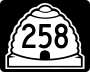 State Route 258 marker