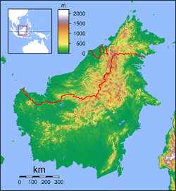Map showing the location of Bukit Baka Bukit Raya National Park
