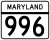 Maryland Route 996 marker