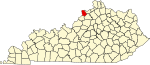 State map highlighting Trimble County