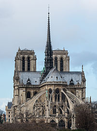 View of the spire of Notre-Dame restored by Viollet-le-Duc