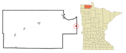 Location of Roosevelt, Minnesota