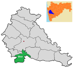 Location of Bhor in Pune district in Maharashtra