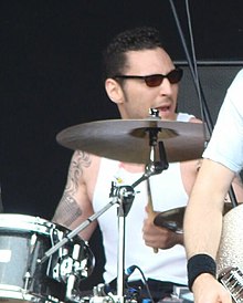 Sharone with The Dillinger Escape Plan in 2008
