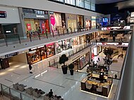 A view of the interior hallways of the mall