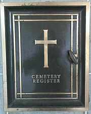 Cemetery Register compartment in the Lae Memorial.