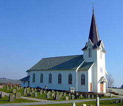 View of Varhaug Church, the main church for the municipality