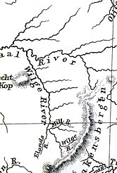 The Wilge River and its tributaries on a map of 1887