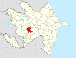 Map of Azerbaijan showing Aghdam District