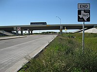 The Future I-69/US 59 overpass at the end of FM 360 near Beasley