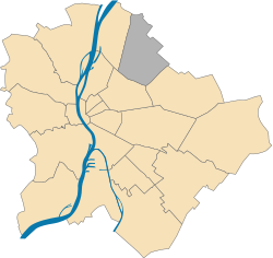 Location of District XV in Budapest (shown in grey)
