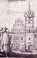 Cathedral with over-80-meter-tall Sobieski Tower. Early-18th-century view.