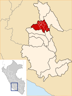 Location of Huamanga in the Ayacucho Region