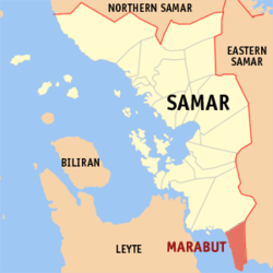 Map of Samar with Marabut highlighted