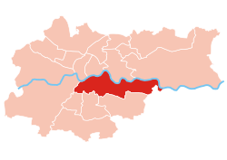 Location of Podgórze within Kraków