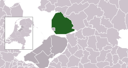 Highlighted position of Noordoostpolder in a municipal map of Flevoland
