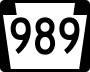 Pennsylvania Route 989 marker
