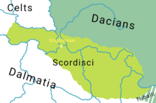 The map of Scordisci and their capital Singidunum