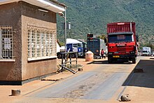 Photo of a weighbridge in Tanzania about to be used by a truck