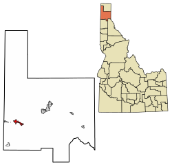 Location of Priest River in Bonner County, Idaho.