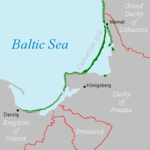 Map of the Baltic coast where the Kursenieki lived in 1649