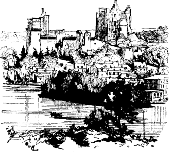 Drawing by VLD of the Château de Pierrefonds before restoration