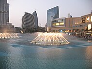 Dubai Mall as seen with Dubai Fountains
