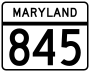 Maryland Route 845 marker