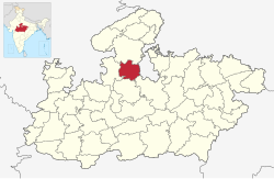 Location of Ashoknagar district in Madhya Pradesh