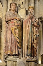 Ekkehard and Uta, attributed to the Master of Namburg, 1245–1260, limestone and polychromy, Naumburg Cathedral, Naumburg, Germany[23]