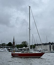 A photograph of a S2 9.2 A at anchor