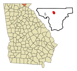 Location in Towns County and the state of Georgia