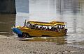 Image 37Duck tour converted DUKW amphibious vehicle exiting the River Thames.